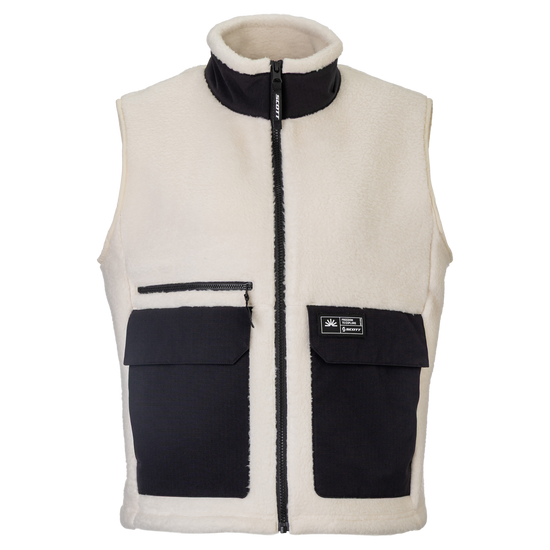 SCOTT Escape Heritage Pile Fleeceweste Damen Latte Beige/Black Vorderansicht