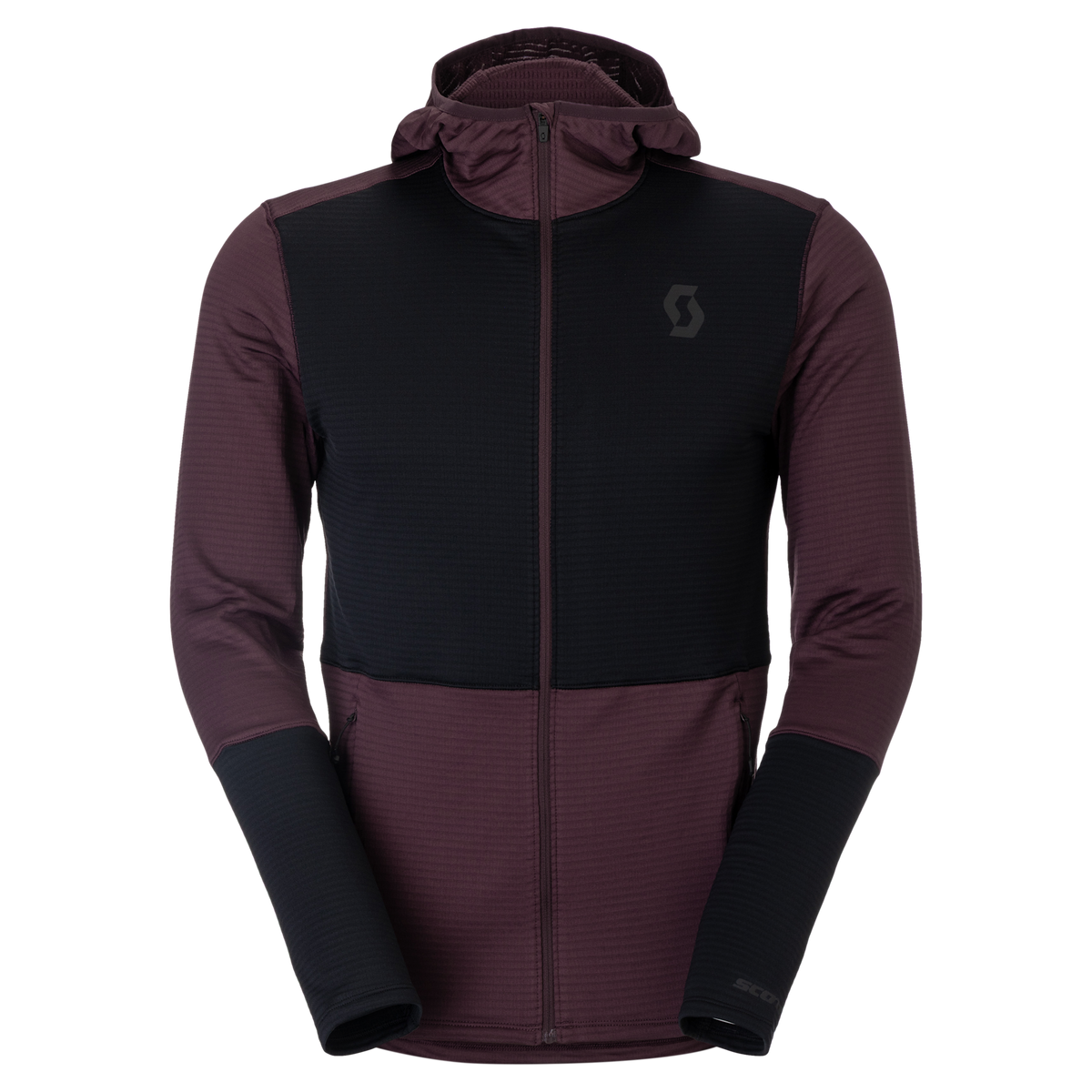 SCOTT Defined Light Hoody Herren – Cocoa Red - Black – Vorderansicht