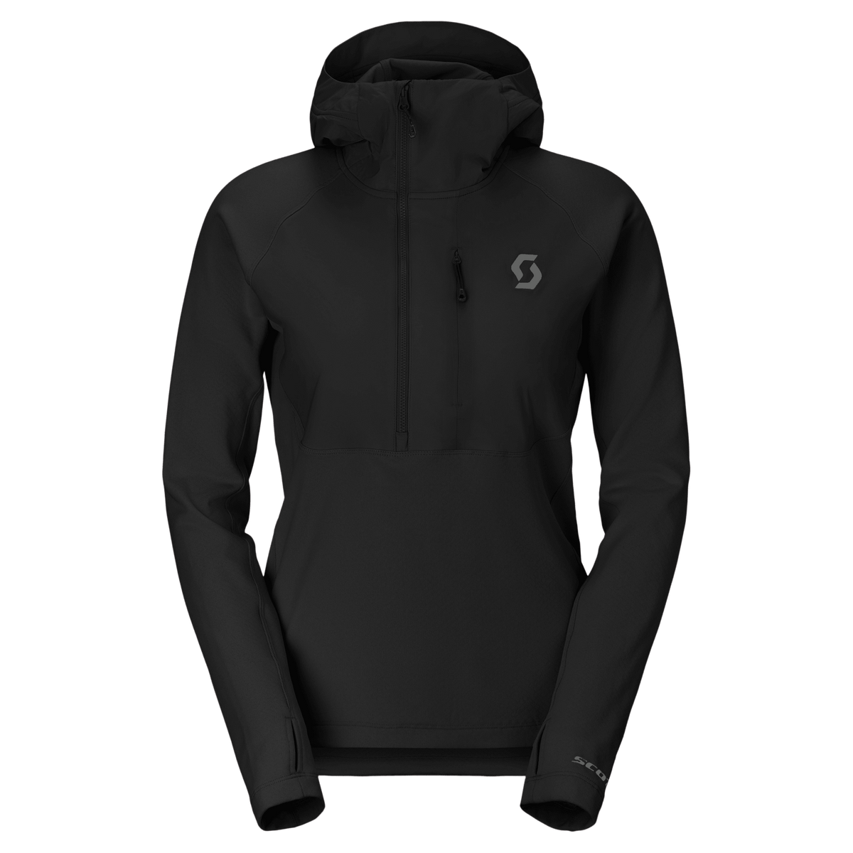 SCOTT Defined Mid Pullover Midlayer-hoodie voor dames – Zwart, vooraanzicht