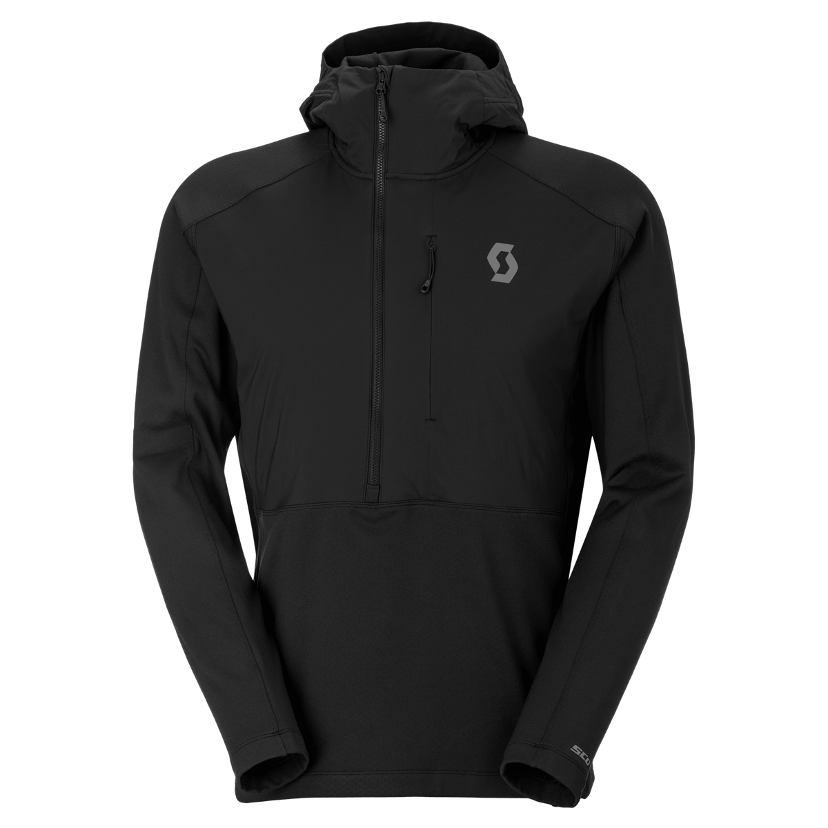 Pull à capuche SCOTT Defined Mid pour homme – Noir, vue de face