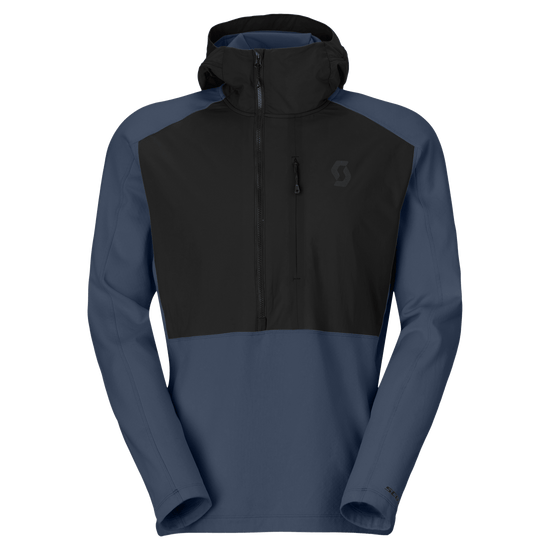 Pull à capuche SCOTT Defined Mid pour homme – Noir - Bleu crépuscule – Vue de face