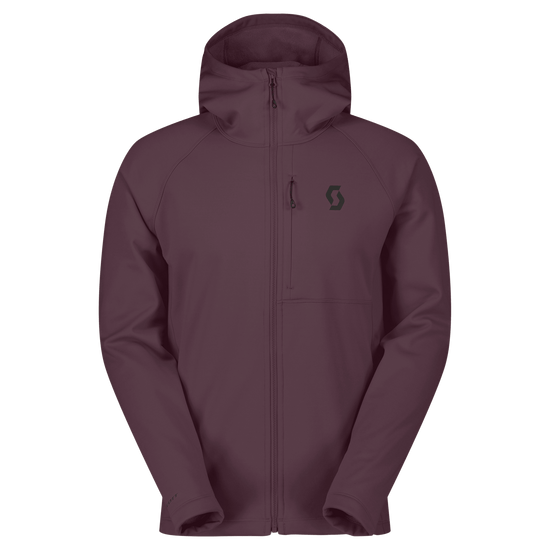 Sweat à capuche SCOTT Defined Warm Zip pour homme – Cocoa Red, vue de face