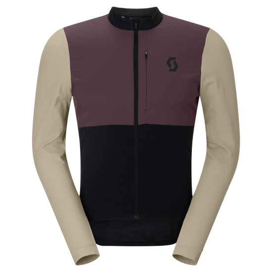 SCOTT Endurance Warm Langarm-Radtrikot Herren Black - Cocoa Red Vorderansicht