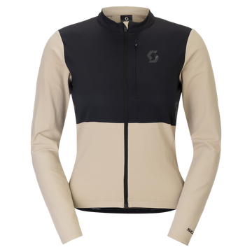 SCOTT Endurance Warm Langarm-Radtrikot Damen Portobello Beige - Black Vorderansicht