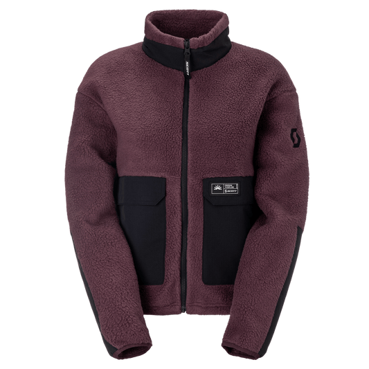 SCOTT Escape Heritage Pile fleecejas voor dames – Cocoa Red - Black, vooraanzicht