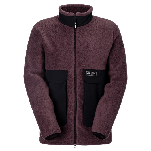 SCOTT Escape Heritage Pile fleecejas voor heren – Cocoa Red - Black, vooraanzicht