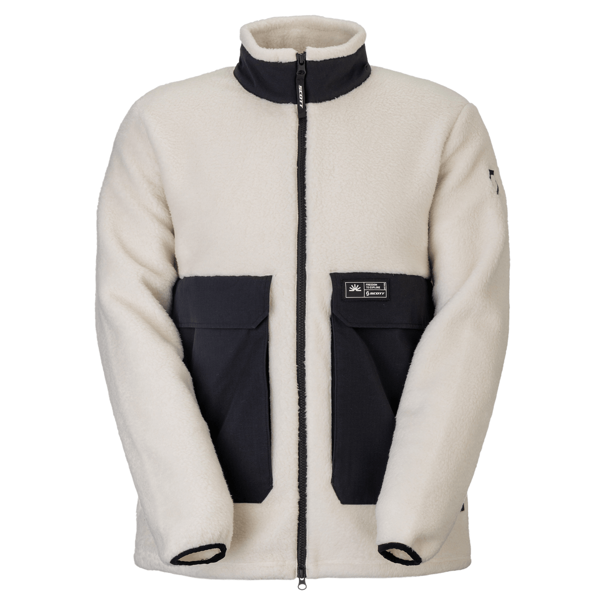 Giacca in pile SCOTT Escape Heritage da uomo – Beige Latte - Nero, vista frontale