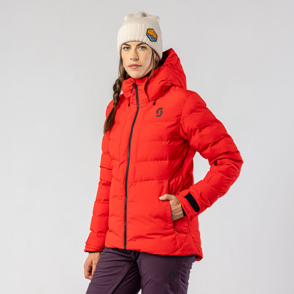 SCOTT Ultimate Warm wintersportjas voor dames, Cocoa Red – Detail- en lifestylefoto 6
