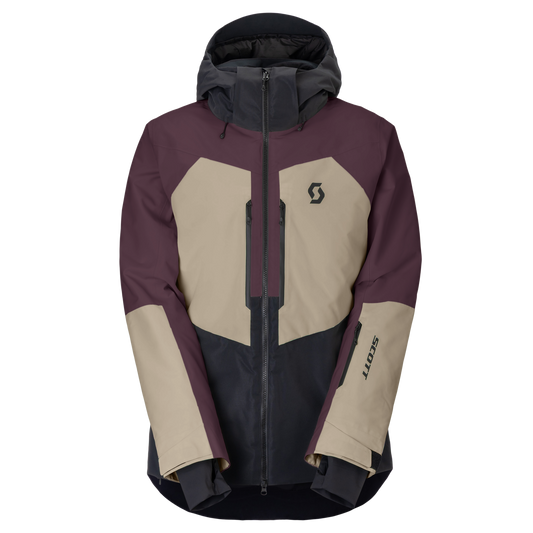SCOTT Ultimate Dryo wintersportjas voor heren – Cocoa Red - Portobello Beige – vooraanzicht