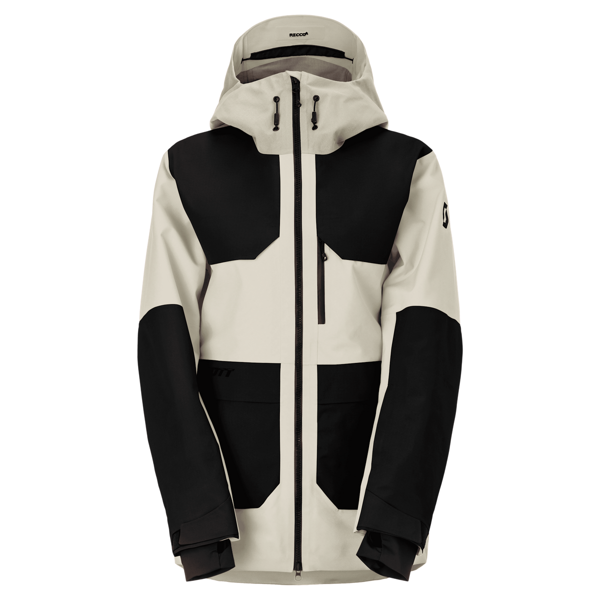 Chaqueta de deportes de invierno SCOTT Vertic Utility 3L para mujer, color negro - beige latte, vista frontal
