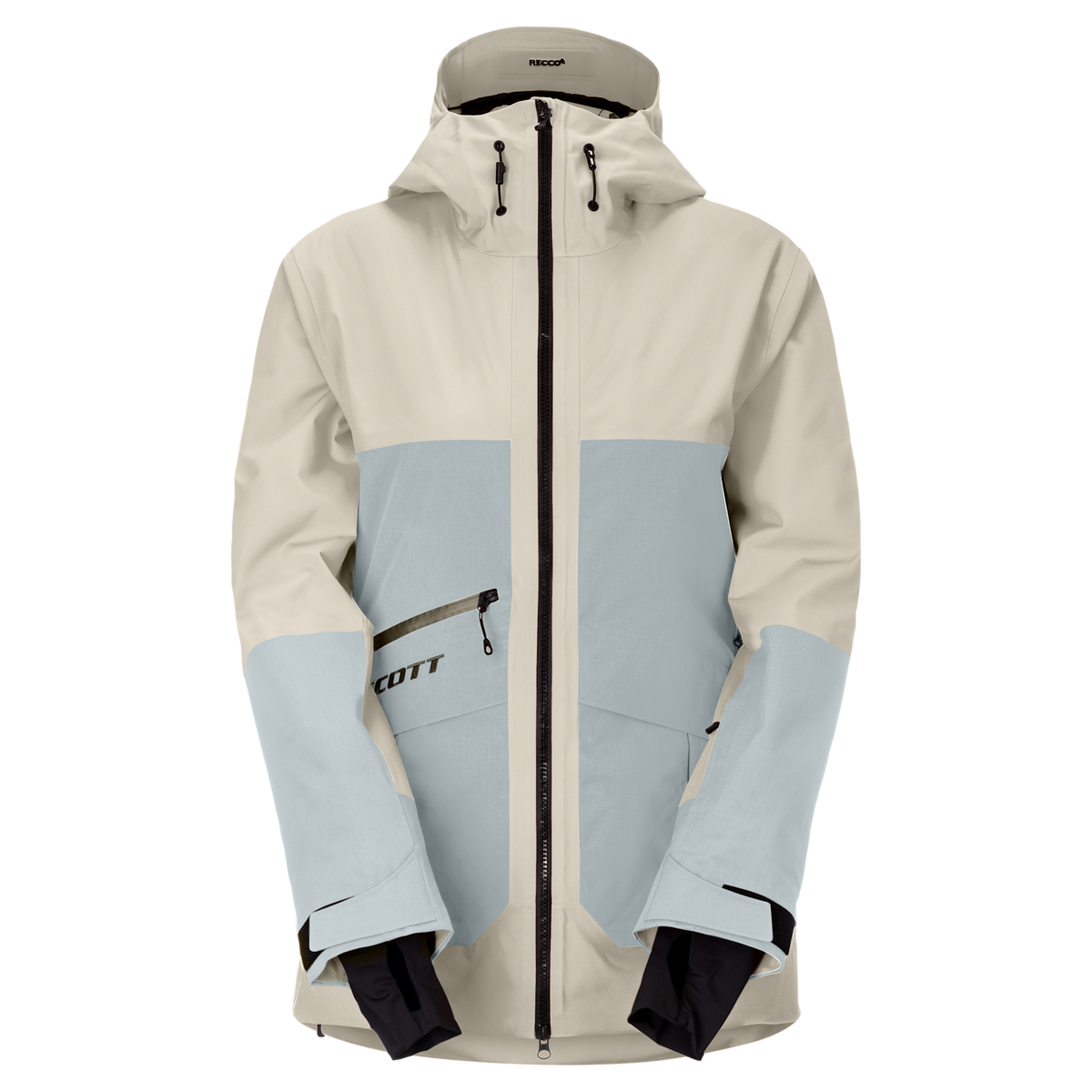 SCOTT Ultimate Dryo Utility wintersportjas voor dames, Latte Beige - Mist Blue, vooraanzicht