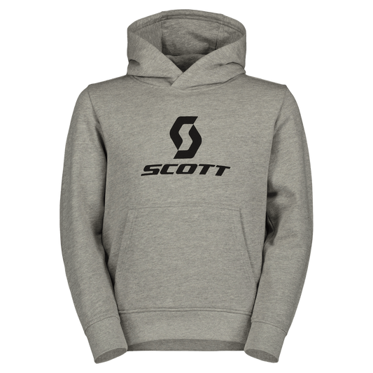 SCOTT Icon Hoodie for Kids – Gray Melange – Front View