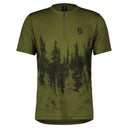 Scott M TRAIL FLOW ZIP S/SL SHIRT - Fir Green - Black S Oberbekleidung - PeakStyle