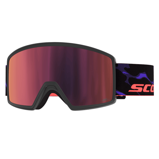 SCOTT Neo Skibrille Black - Purple - AMP Red Chrome S3 – Vorderansicht