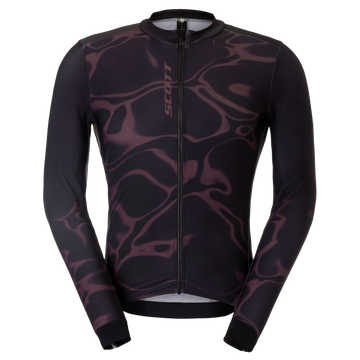 SCOTT Pro Mid Langarm-Radtrikot Herren Cocoa Red - Black Vorderansicht