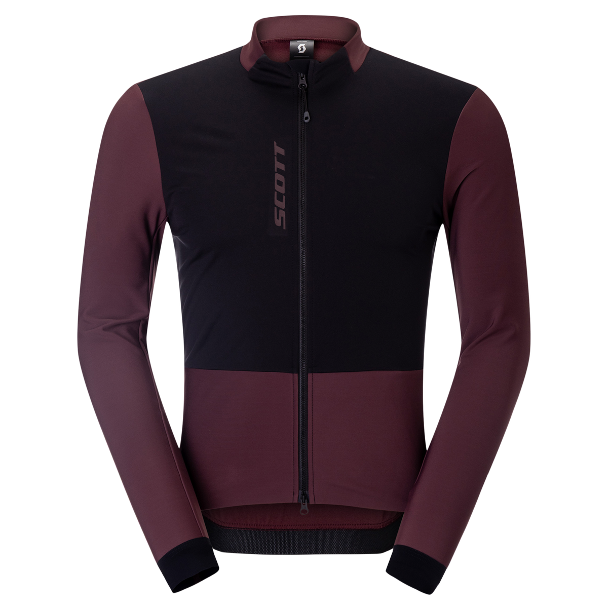 SCOTT Pro Warm Windbreaker Langarm-Radtrikot Herren - Cocoa Red - Black