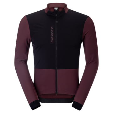 SCOTT Pro Warm Windbreaker Langarm-Radtrikot Herren - Cocoa Red - Black