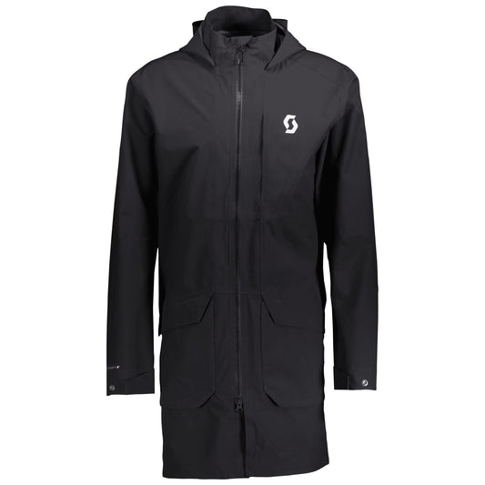 SCOTT Rain Coat FT Men's Raincoat Black - Gray – Front View