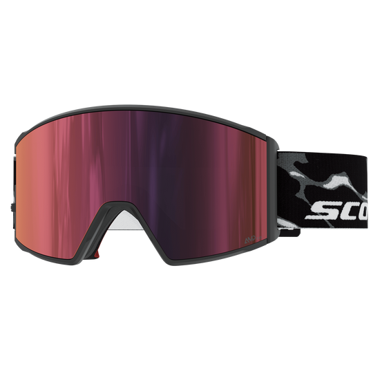 SCOTT React Skibrille – Granite Black - White - AMP Red Chrome S3 – Ansicht 1