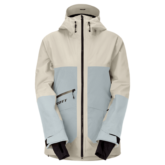 Giacca da sci SCOTT Ultimate Dryo Utility da donna, colore Latte Beige - Mist Blue, vista frontale