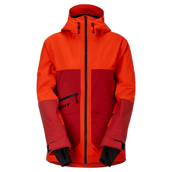 Giacca da sport invernali SCOTT Ultimate Dryo Utility da donna, colore Turbo Red - Toasted Red, vista frontale
