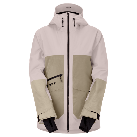 Giacca da sci SCOTT Ultimate Dryo Utility da donna, colore Wax Pink - Portobello Beige, vista frontale