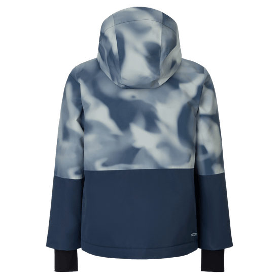 Chaqueta infantil SCOTT Ultimate Dryo con estampado azul crepúsculo - Vista trasera en azul crepúsculo