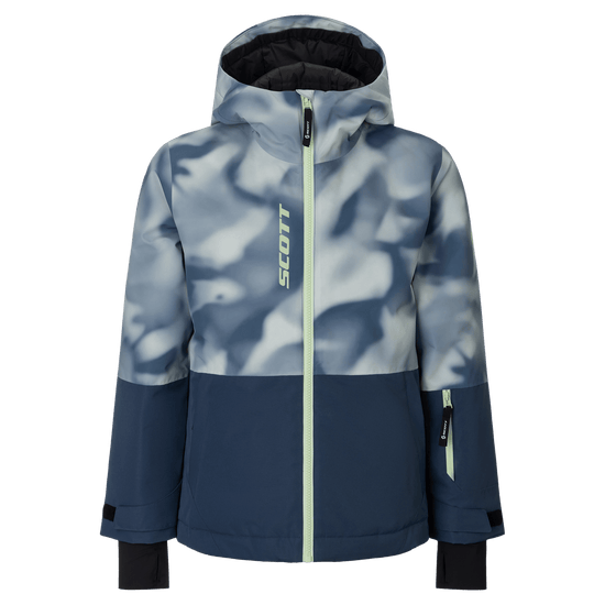 Chaqueta infantil SCOTT Ultimate Dryo Dusk Blue Print - Vista frontal en azul crepúsculo