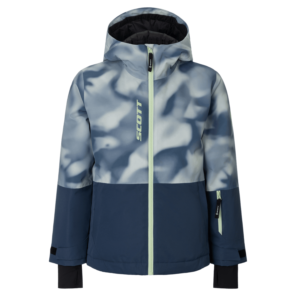Chaqueta infantil SCOTT Ultimate Dryo Dusk Blue Print - Vista frontal en azul crepúsculo