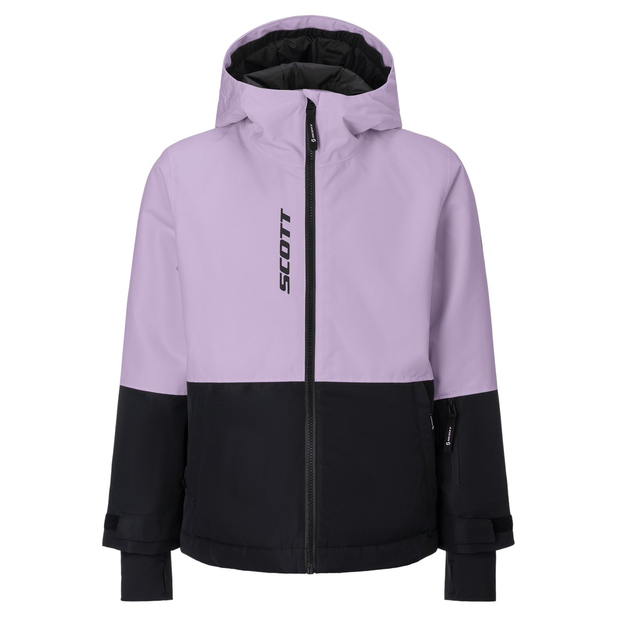 Chaqueta infantil SCOTT Ultimate Dryo, color Sherbet Purple - Black, vista frontal