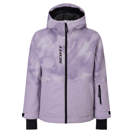 Chaqueta infantil SCOTT Ultimate Dryo con estampado Sherbet Purple - Vista frontal en Sherbet Purple