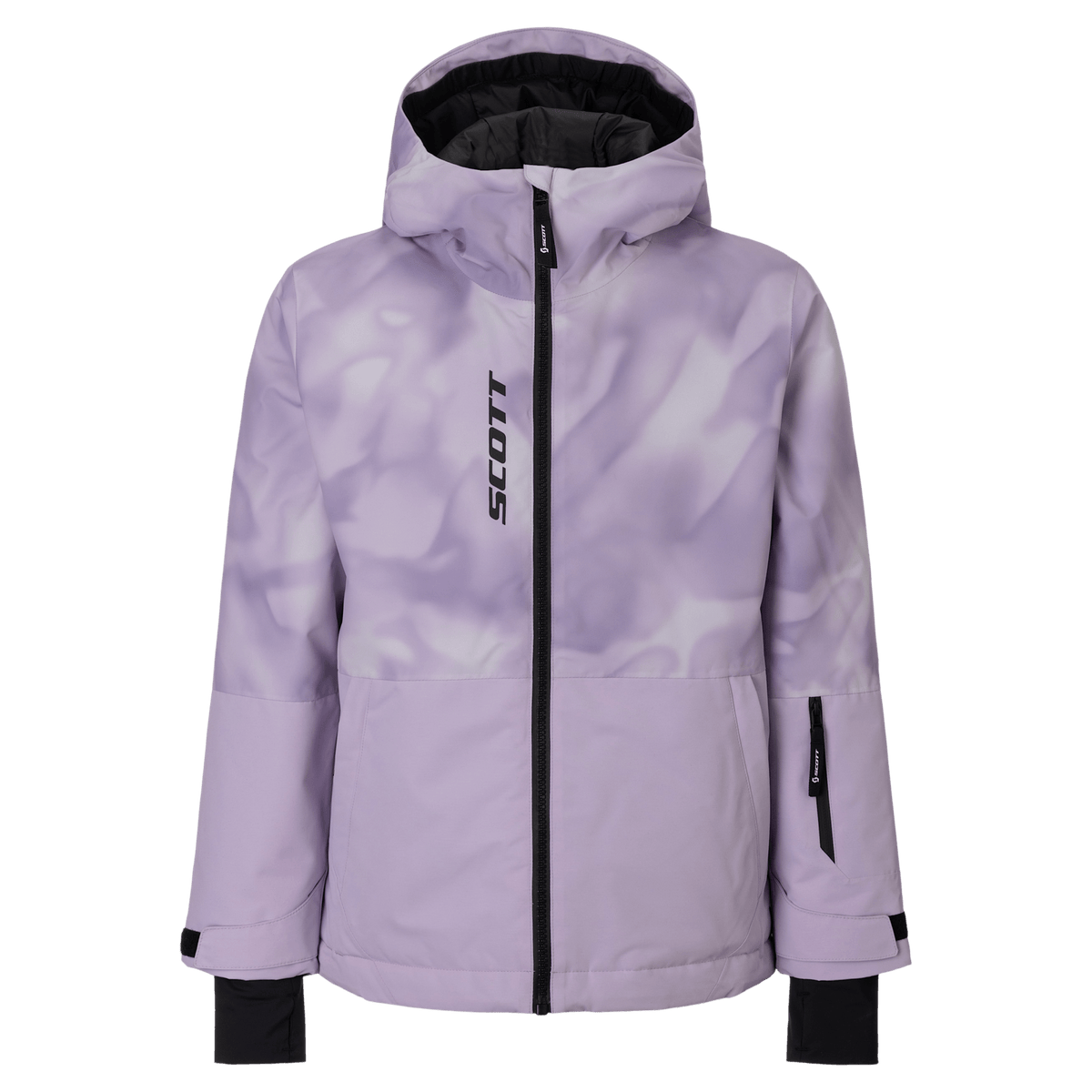 Chaqueta infantil SCOTT Ultimate Dryo con estampado Sherbet Purple - Vista frontal en Sherbet Purple