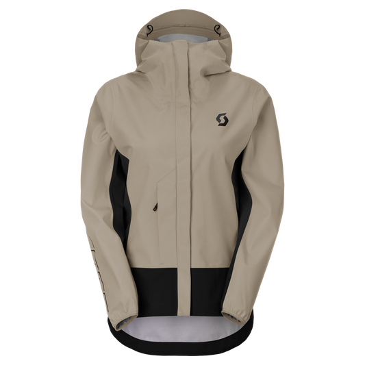 SCOTT Vertic 2.5L Waterproof Fahrradjacke Damen Portobello Beige - Black Vorderansicht