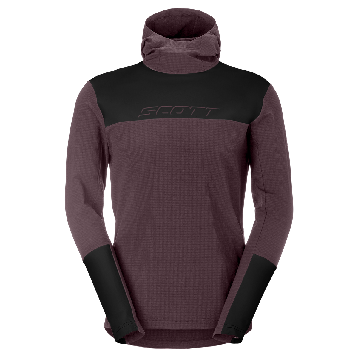 SCOTT Vertic Pro Warm Fahrrad-Hoodie Herren Cocoa Red - Black Vorderansicht