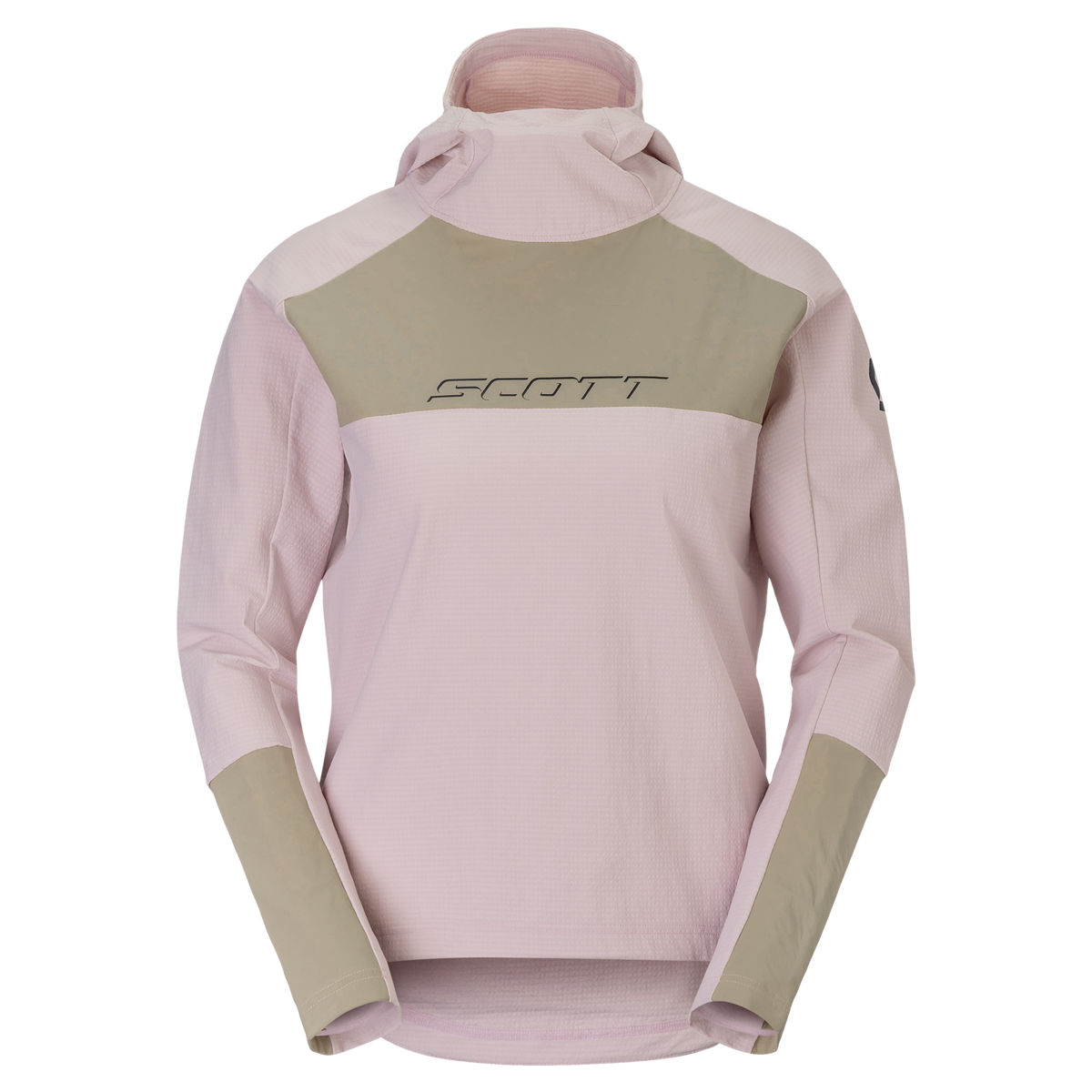 SCOTT Vertic Pro Warm Fahrrad-Hoodie Damen Wax Pink - Portobello Beige Vorderansicht