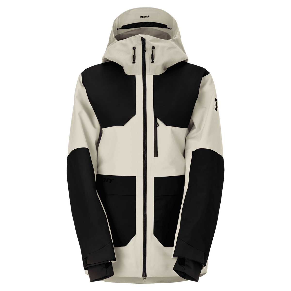 Chaqueta de deportes de invierno SCOTT Vertic Utility 3L para mujer, color negro - beige latte, vista frontal