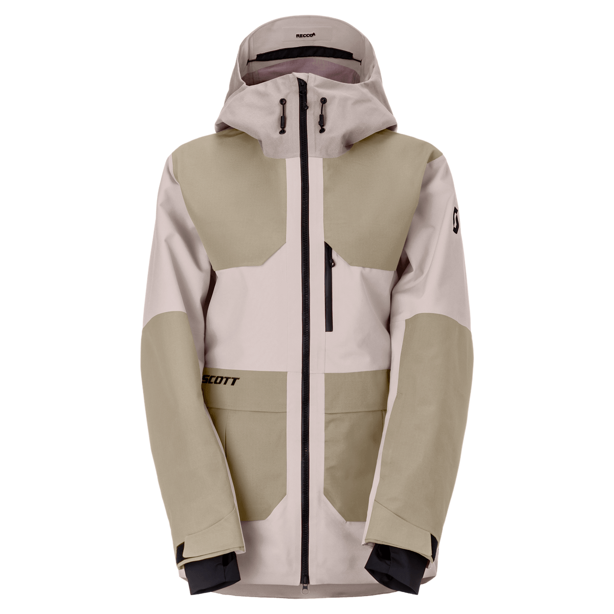 Chaqueta de deportes de invierno SCOTT Vertic Utility 3L para mujer, color Wax Pink - Portobello Beige, vista frontal