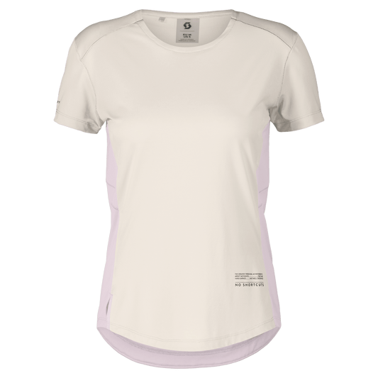 Maglietta a maniche corte SCOTT W Endurance Tech da donna – Bianco cotone - Rosa Bliss – Packshot/Hero