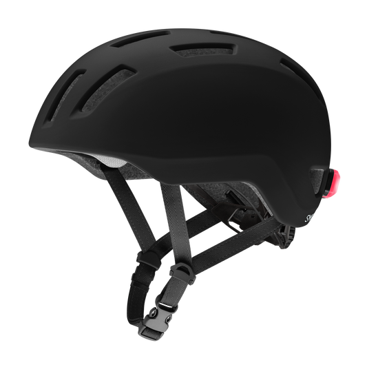 SMITH Transit Jr. Mips Kinder Fahrradhelm – Matte Black – Produktansicht mit Licht