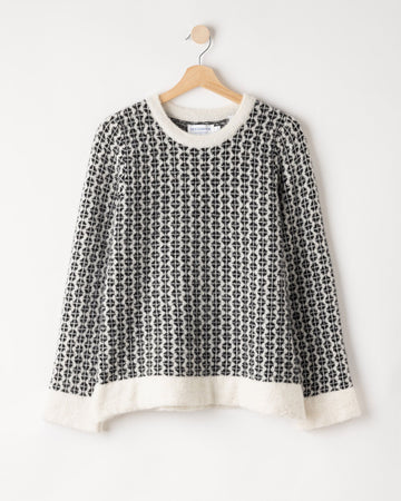 Margaret Crew – Off White-Black – Kleiderbügelaufnahme