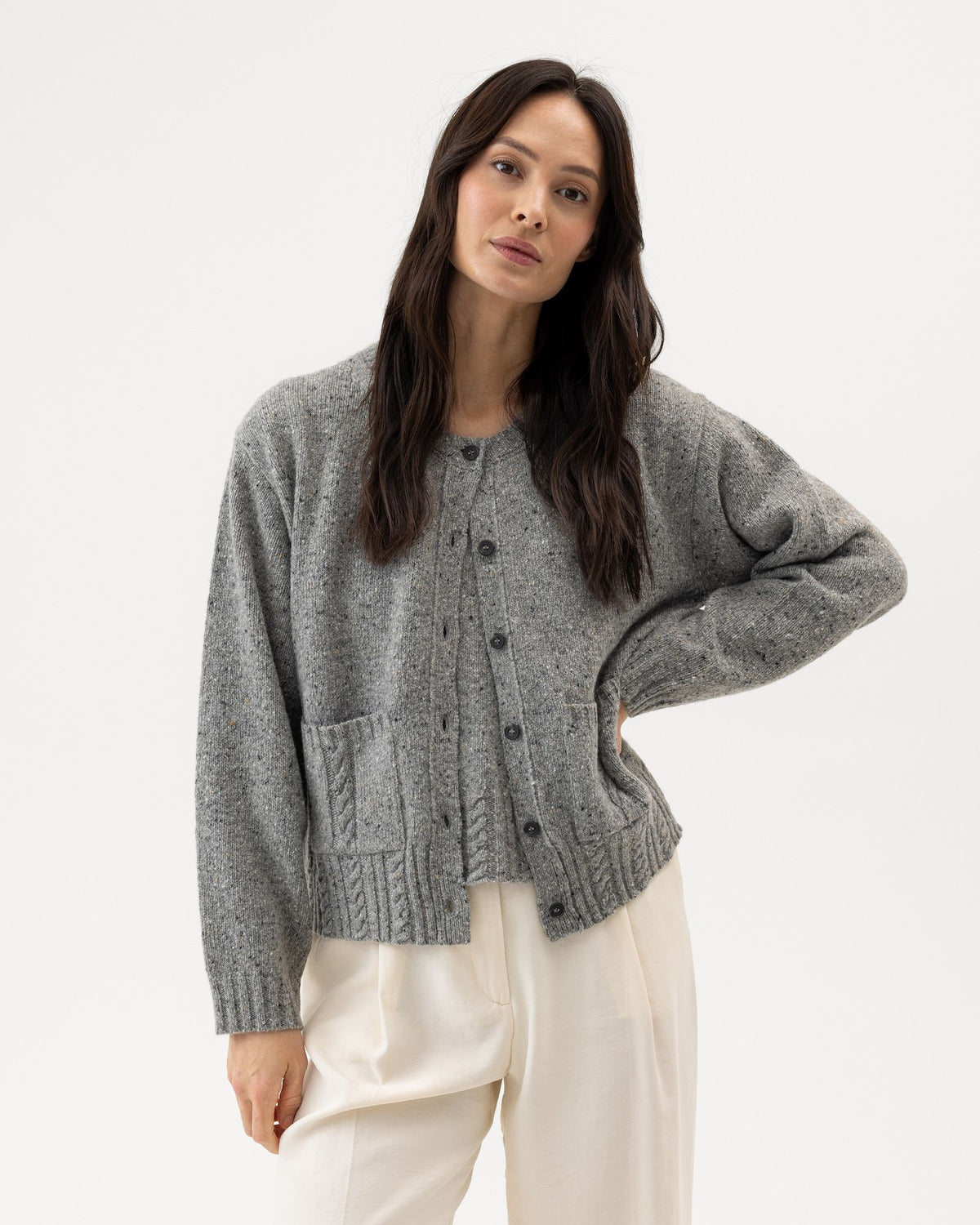 Magda Cardigan – Grey Melange– Herstelleransicht
