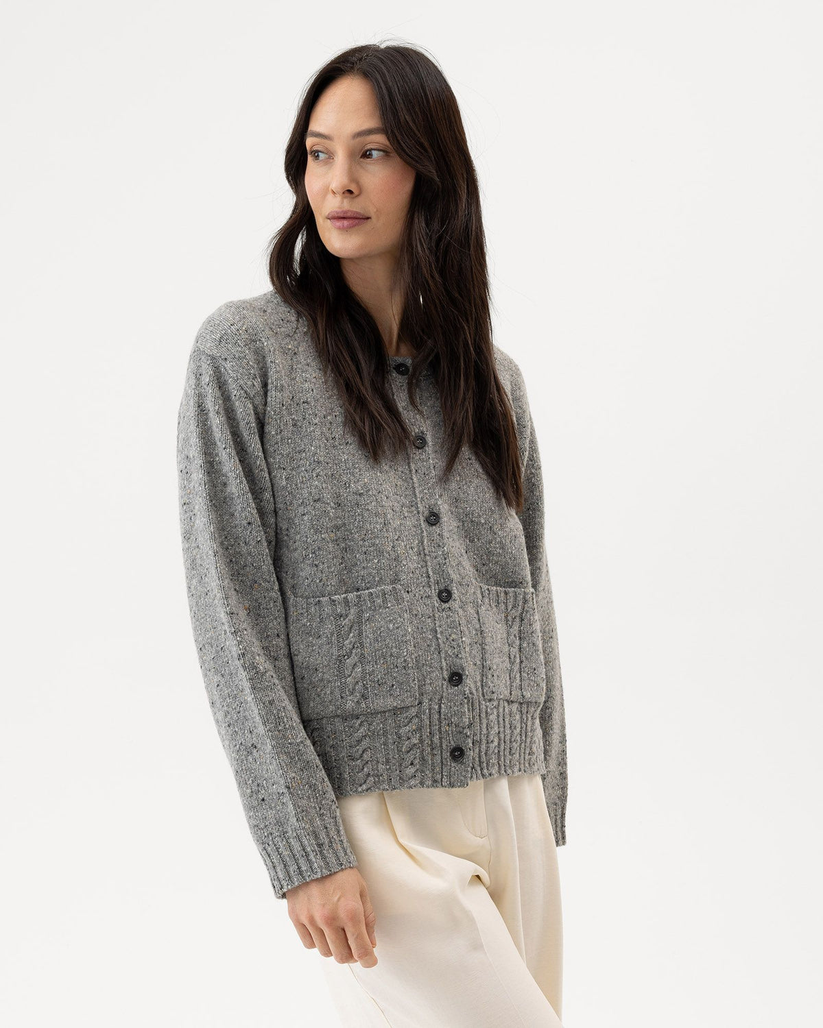 Magda Cardigan – Grey Melange– Herstelleransicht