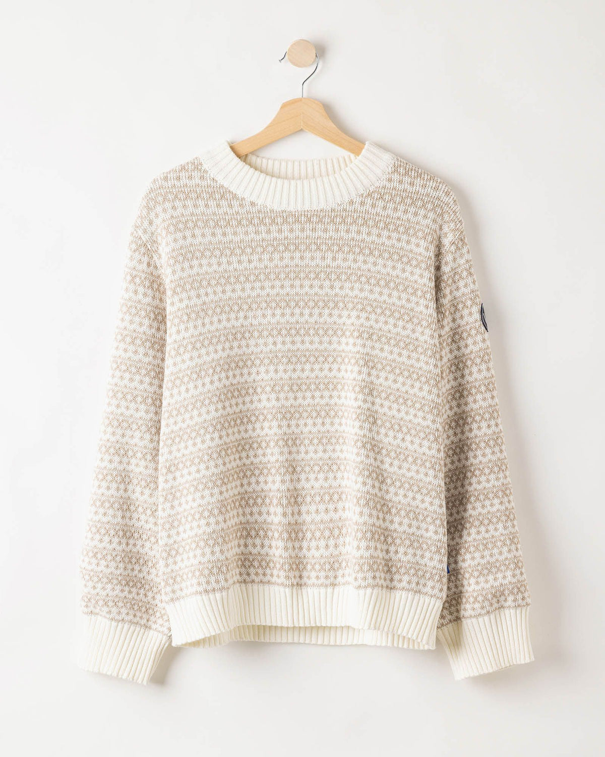 Augusta Crew WP – Off White-Khaki – Kleiderbügelaufnahme