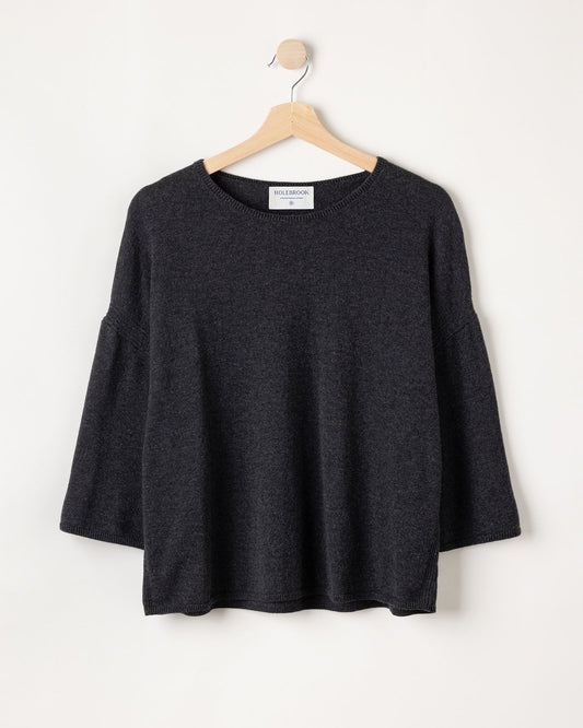 Kristina Top – Black Melange – Kleiderbügelaufnahme