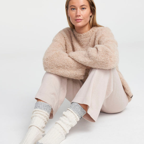 Brommö raggsocka – Off White - Light Grey Melange – Herstelleransicht